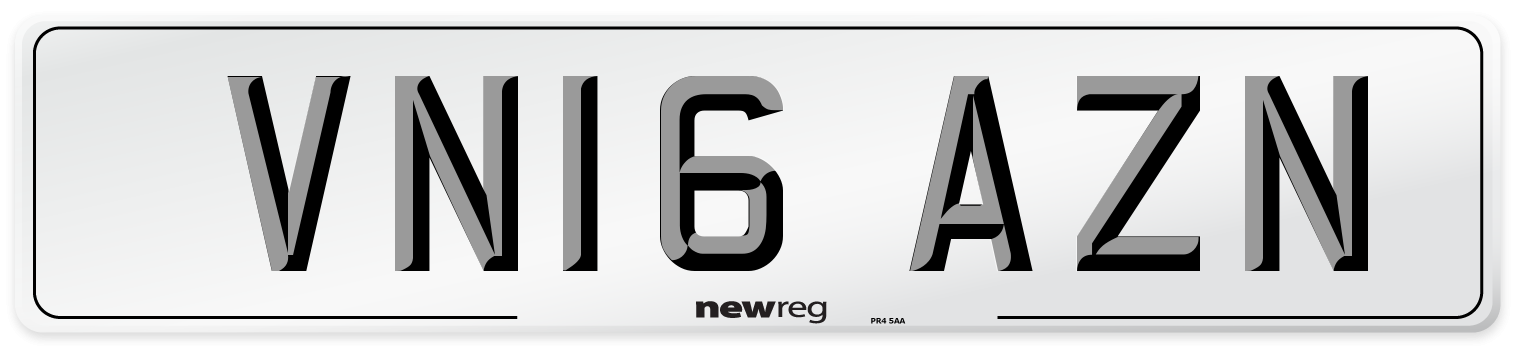 VN16 AZN Number Plate from New Reg